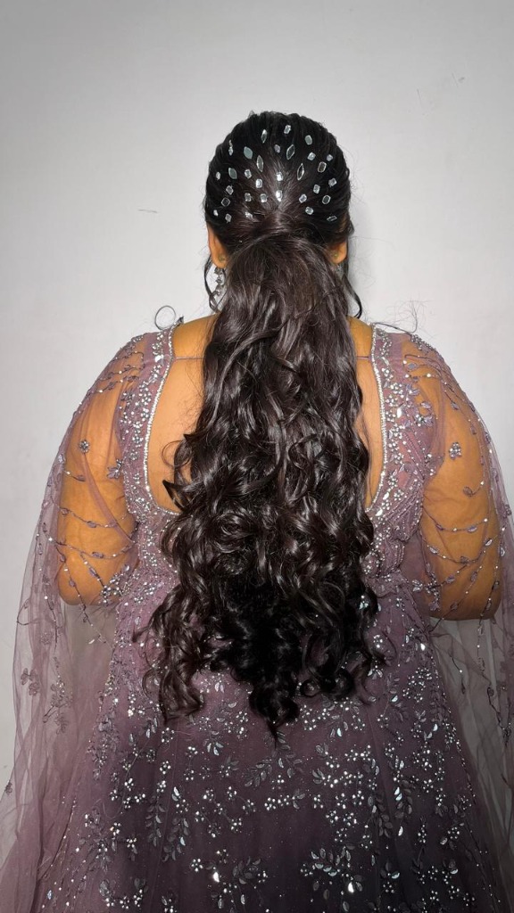 Hair styling at Grace & Glamour salon